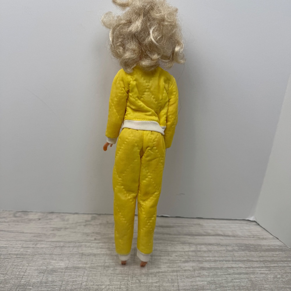 Vintage Ski Suit Outfit Fashion for Barbie's Yellow Pink Quilted with Doll Retro - Picture 2 of 11